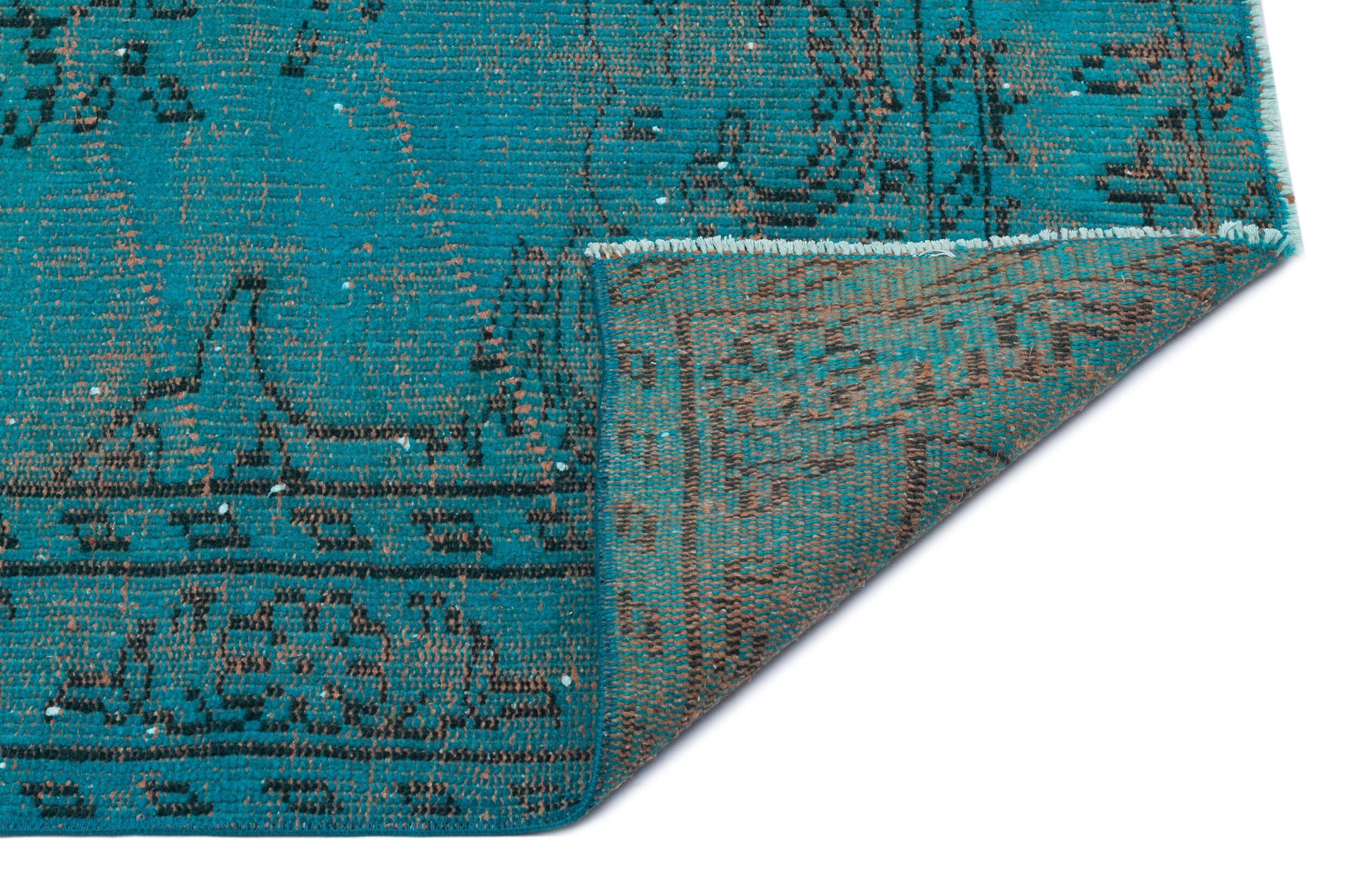 Atina Turquoise Vintage Wool Handmade Area Rug 5'3" x 8'8"