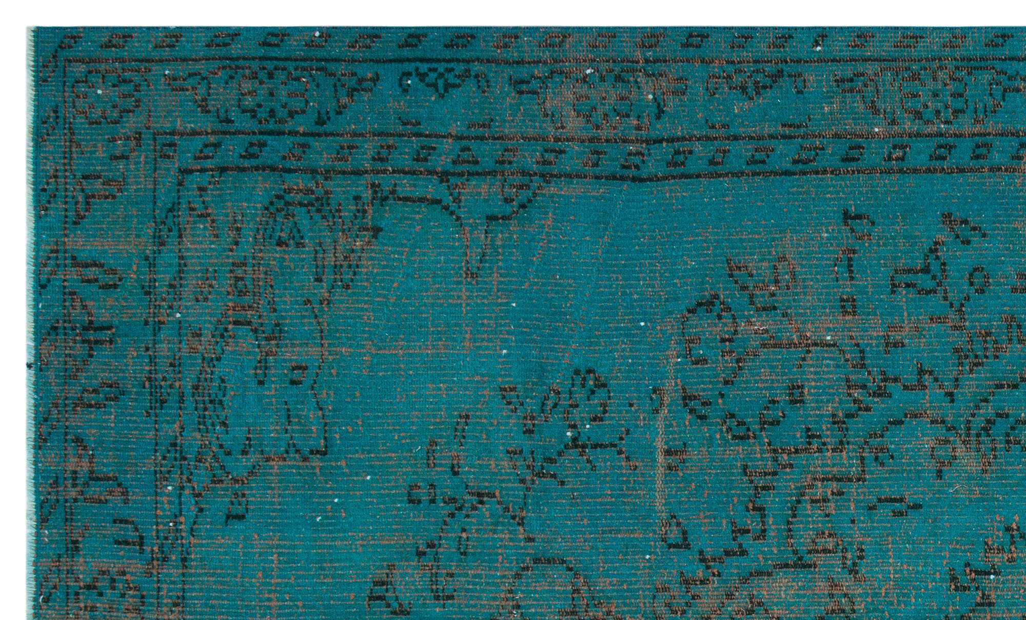 Atina Turquoise Vintage Wool Handmade Area Rug 5'3" x 8'8"