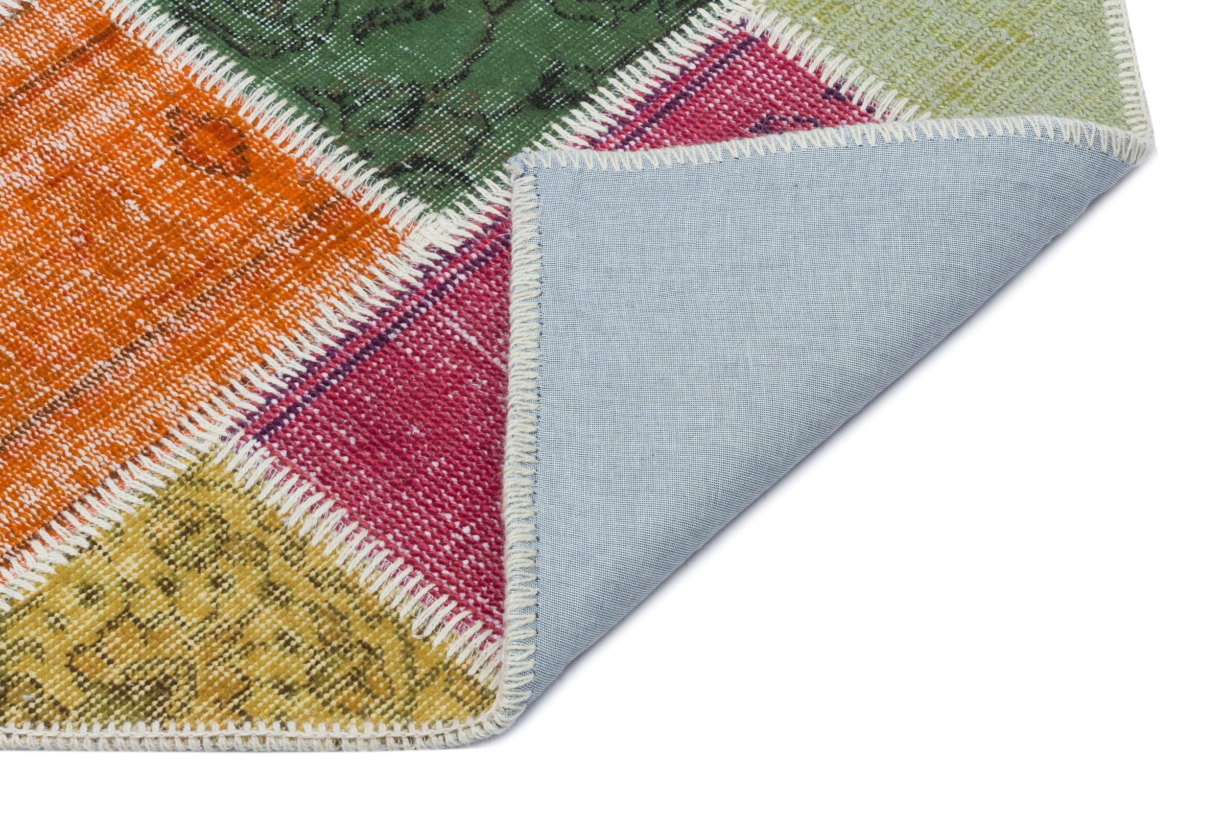 Iskece 31116 Beige Patchwork Wool Handmade Area Rug 3'11" x 5'11"