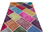 Iskece 31125 Beige Patchwork Wool Handmade Area Rug 3'11" x 5'11"
