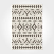 Geometric Area Rug – Washable Non Slip Polyester Chenille Cotton Carpet Cream