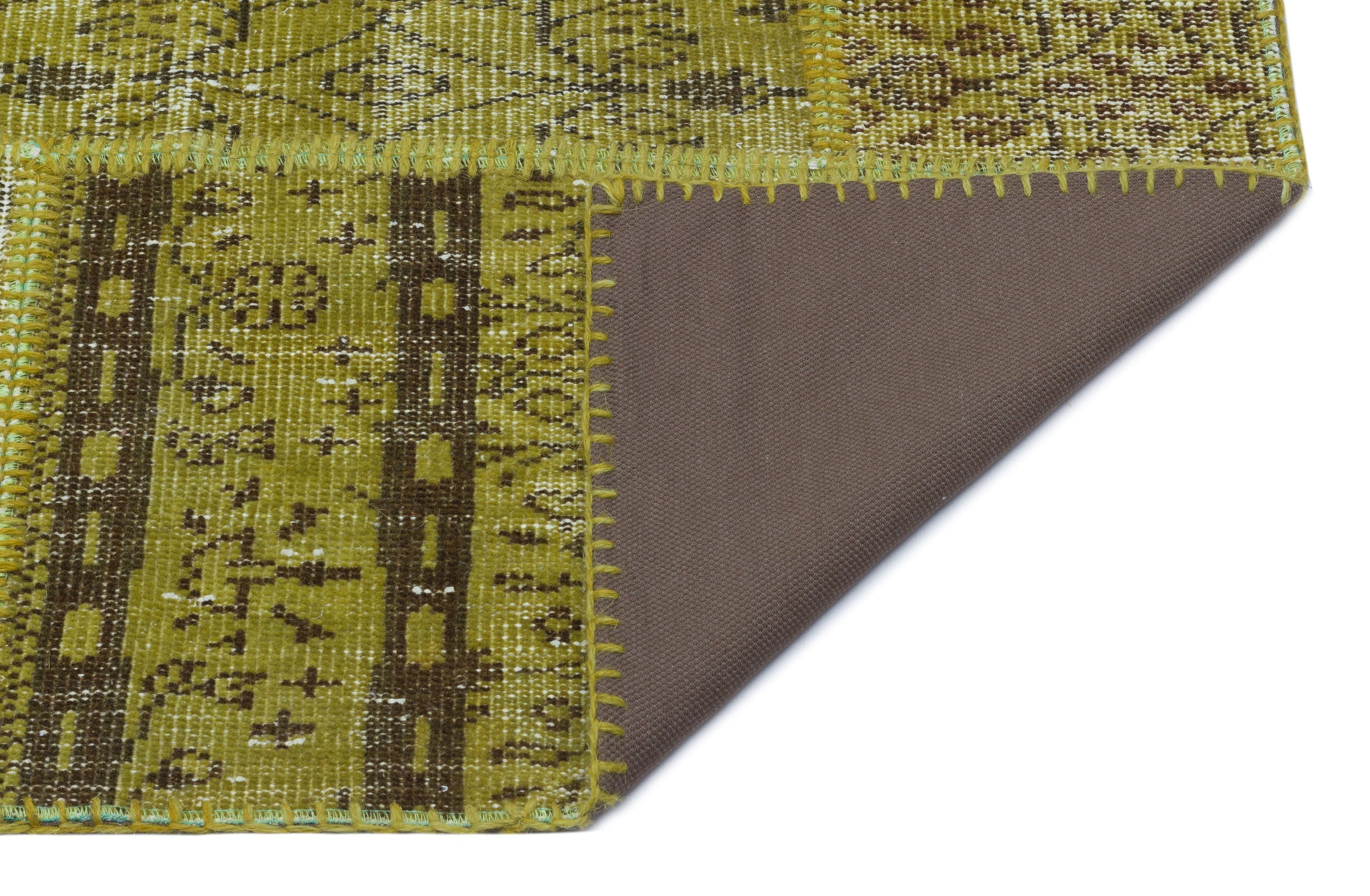 Iskece 31232 Green Vintage Wool Handmade Area Rug 5'3" x 7'7"