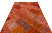 Iskece 31249 Orange Vintage Wool Handmade Area Rug 5'3" x 7'7"