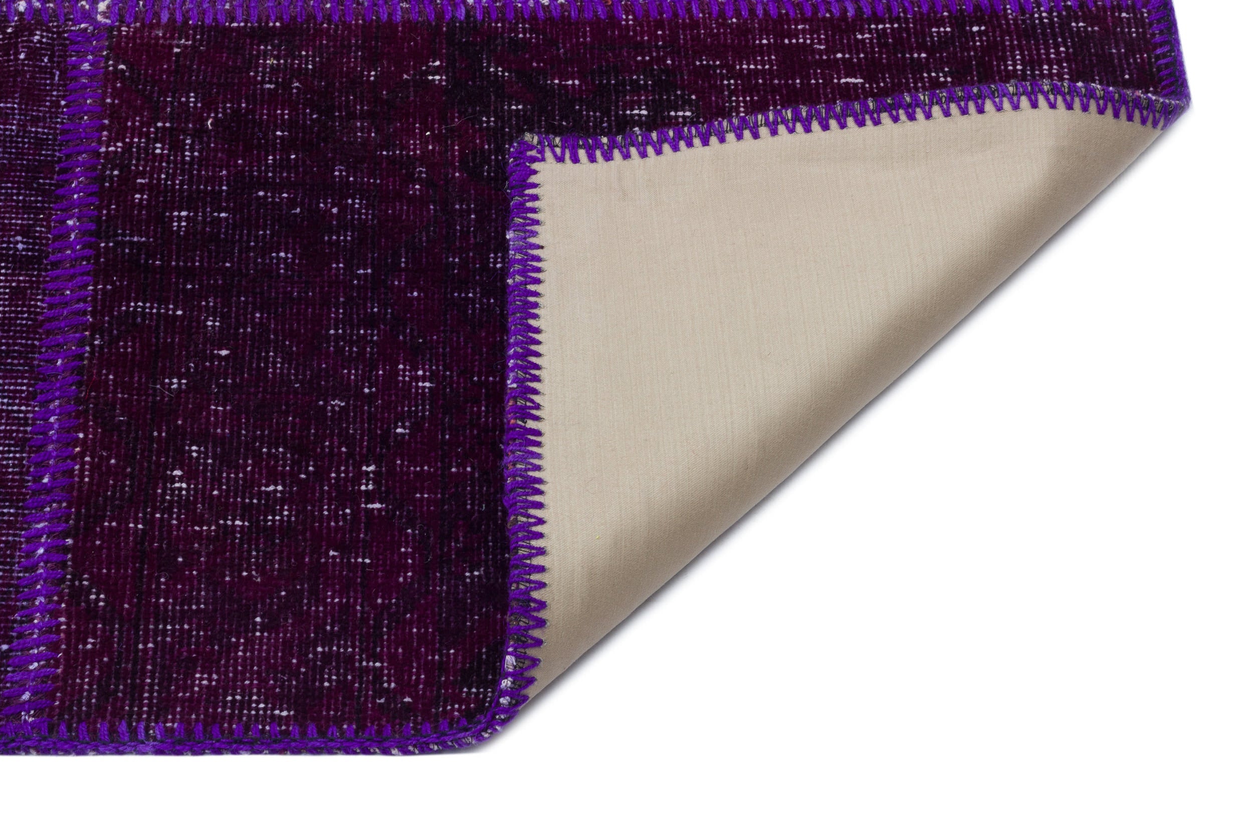 Iskece Purple Vintage Wool Handmade Area Rug 6'3" x 9'2"