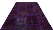 Iskece Purple Vintage Wool Handmade Area Rug 6'3" x 9'2"
