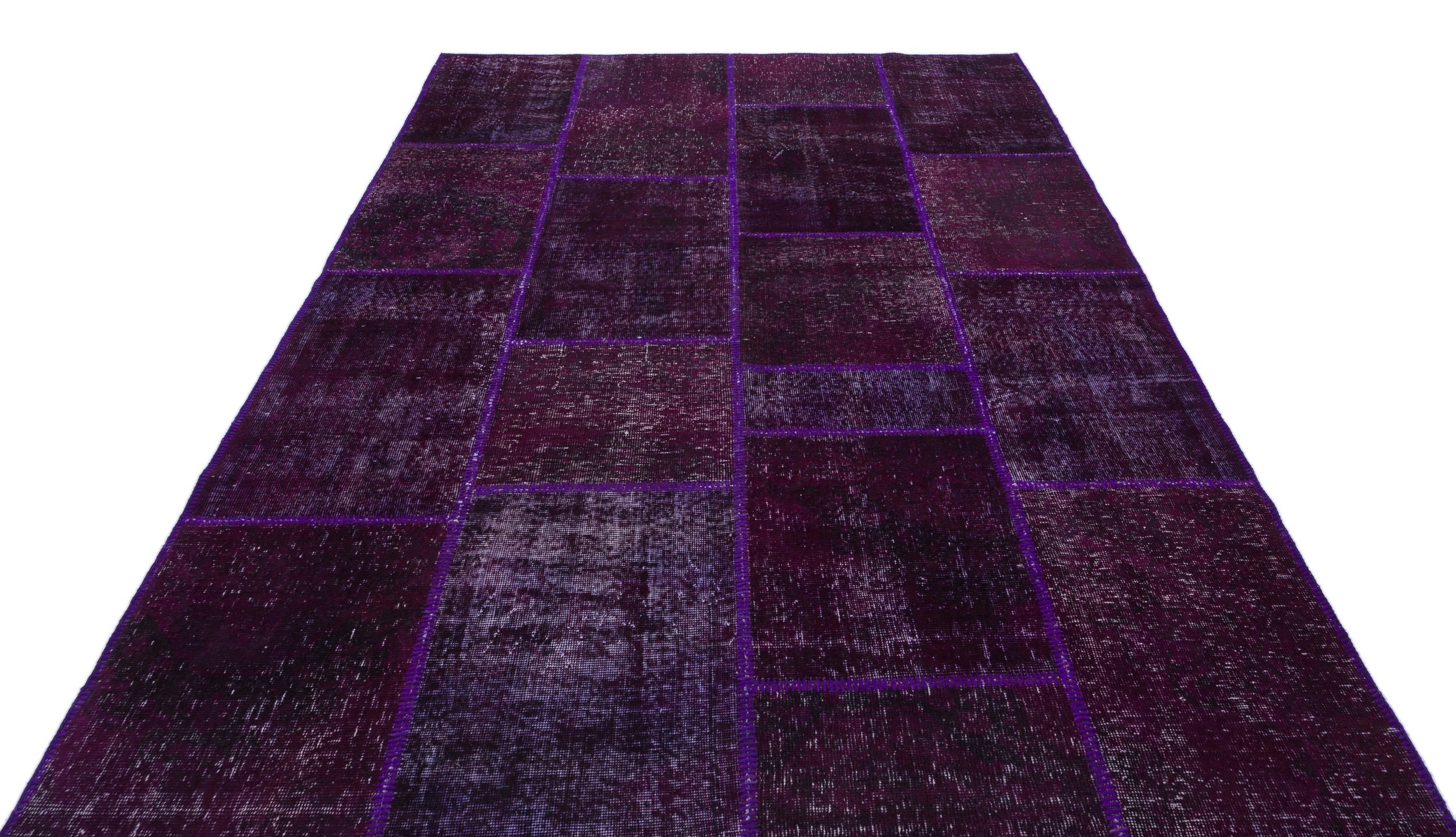 Iskece Purple Vintage Wool Handmade Area Rug 6'3" x 9'2"