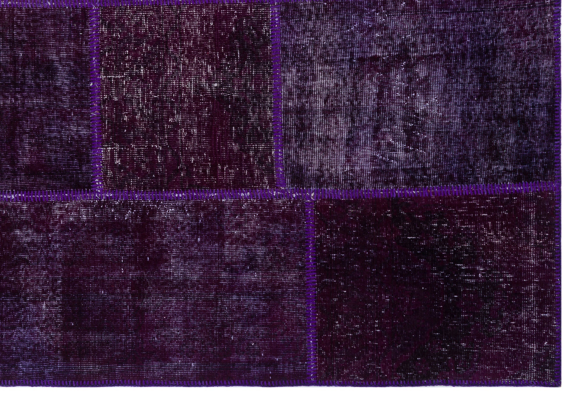 Iskece Purple Vintage Wool Handmade Area Rug 6'3" x 9'2"