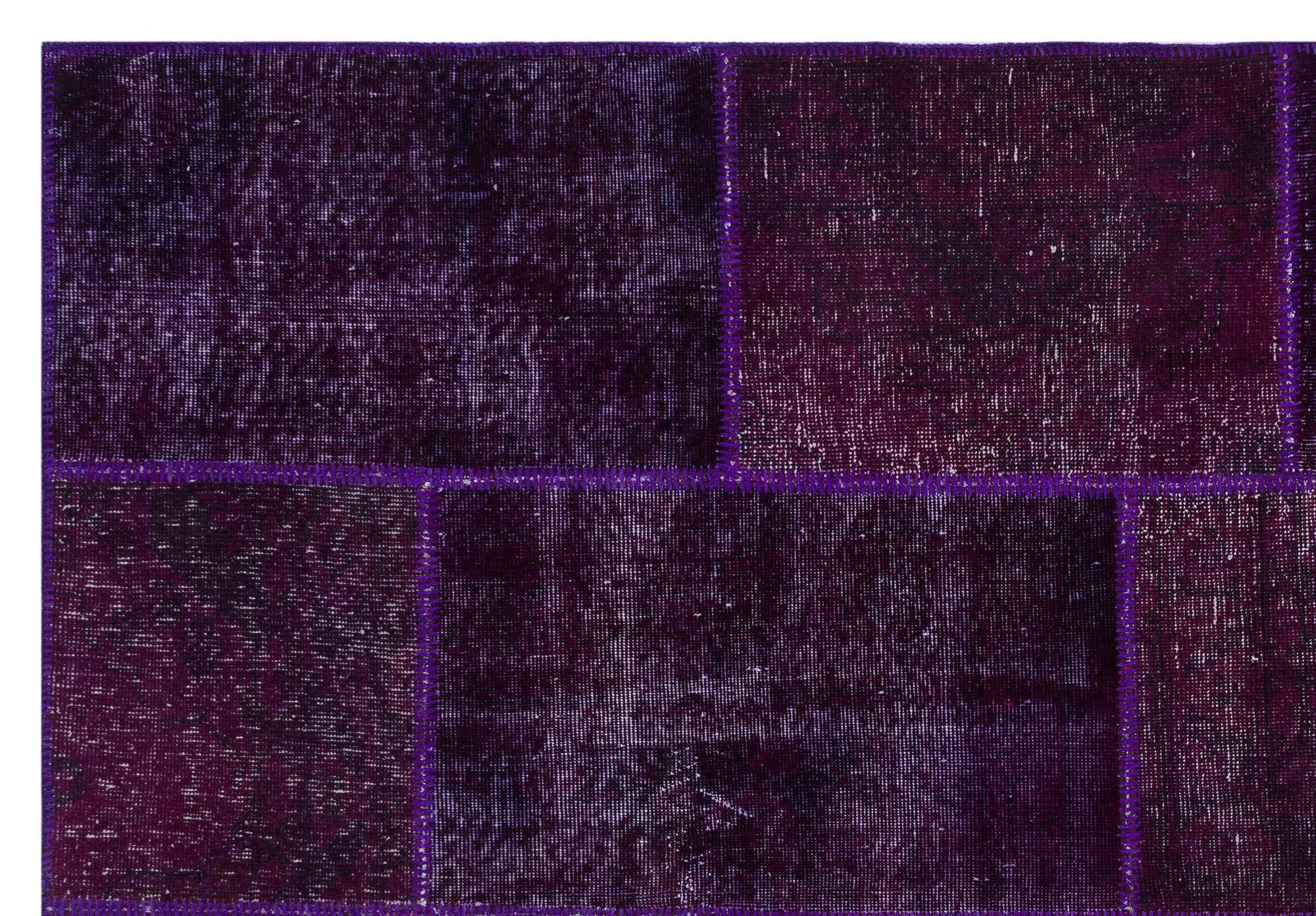 Iskece Purple Vintage Wool Handmade Area Rug 6'3" x 9'2"