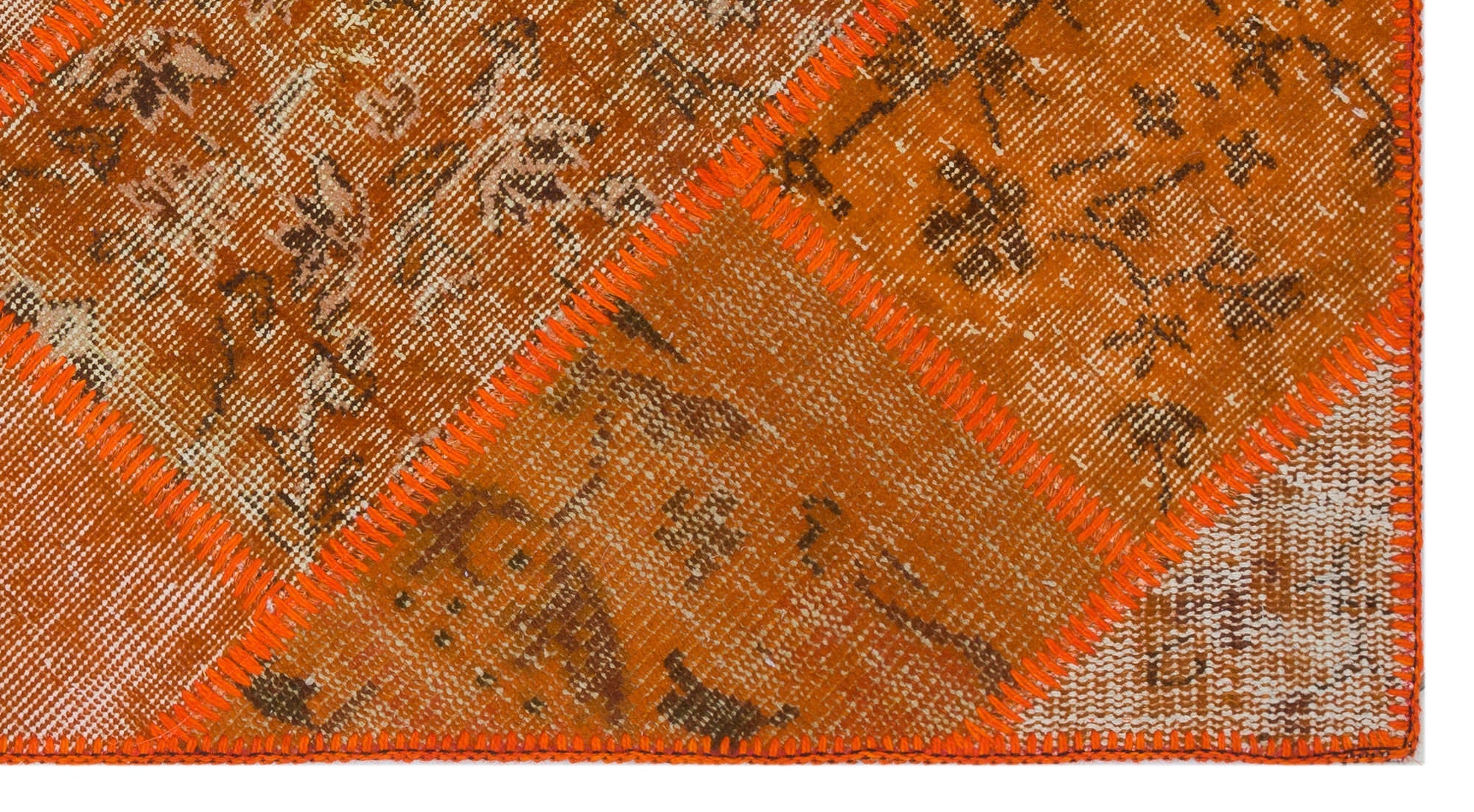 Iskece 31430 Orange Vintage Wool Handmade Area Rug 2'7" x 4'11"