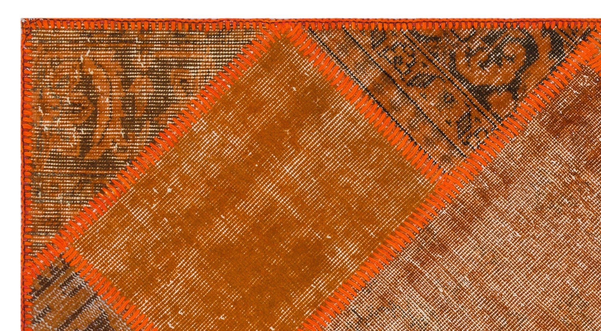 Iskece 31430 Orange Vintage Wool Handmade Area Rug 2'7" x 4'11"