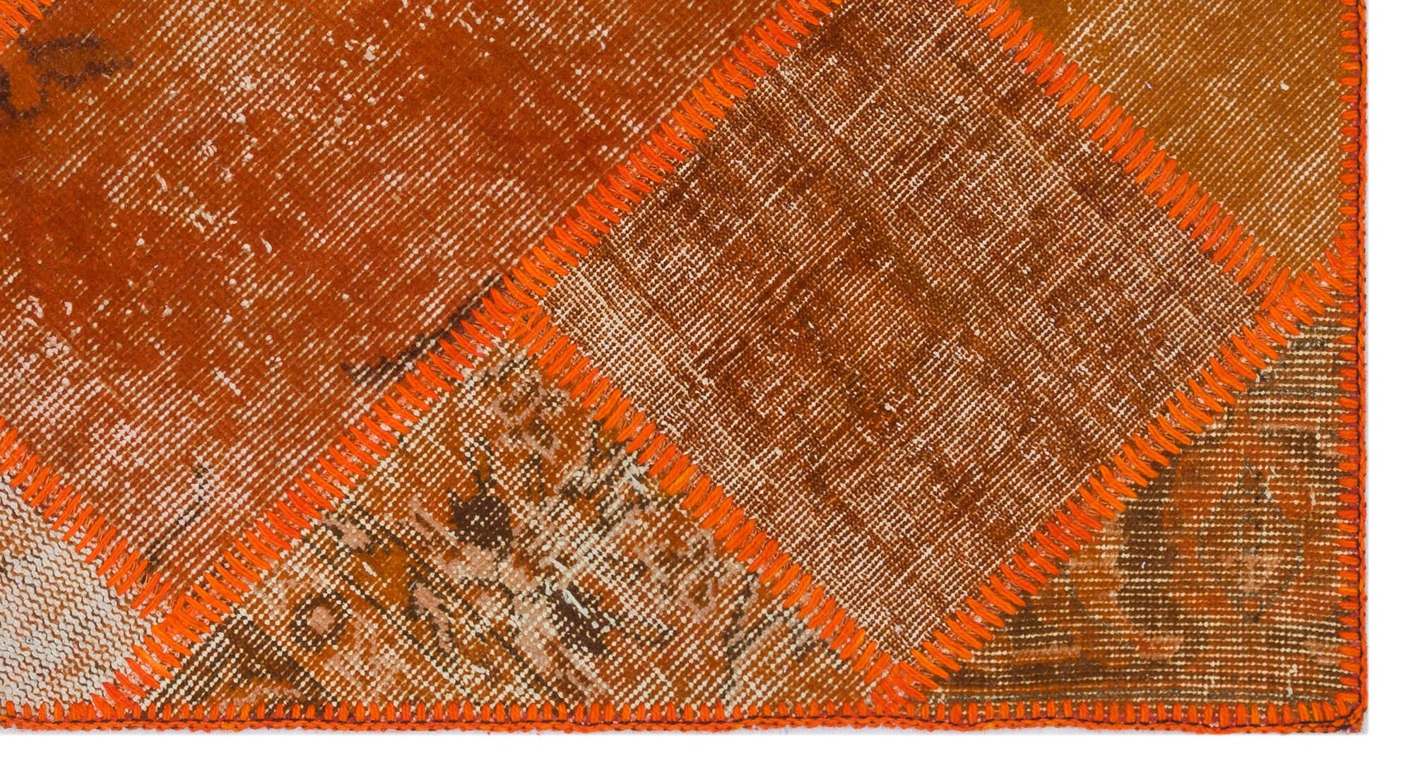Iskece 31437 Orange Vintage Wool Handmade Area Rug 2'7" x 4'11"