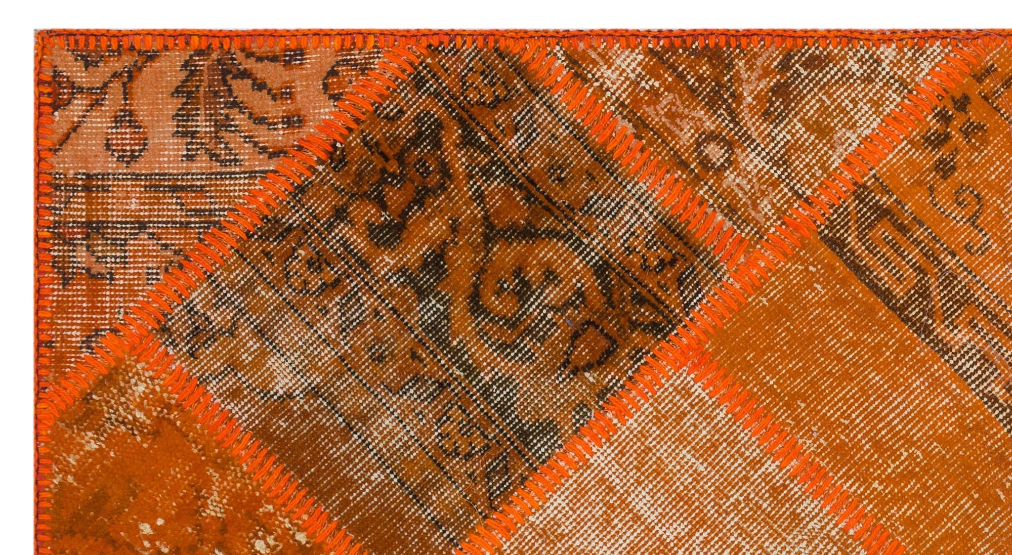 Iskece 31437 Orange Vintage Wool Handmade Area Rug 2'7" x 4'11"