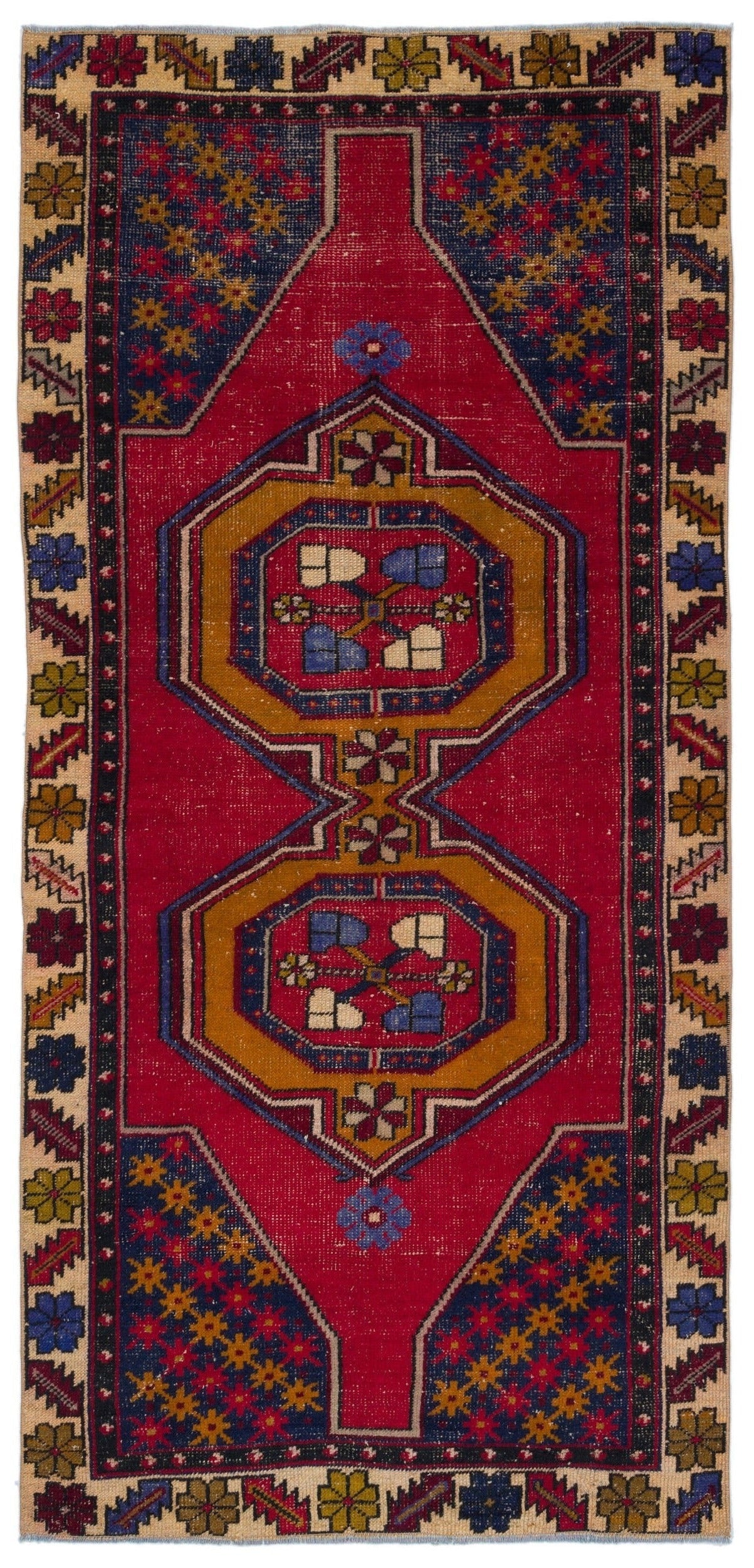 Kavala Red Classic Wool Handmade Area Rug 3'6" x 7'7"