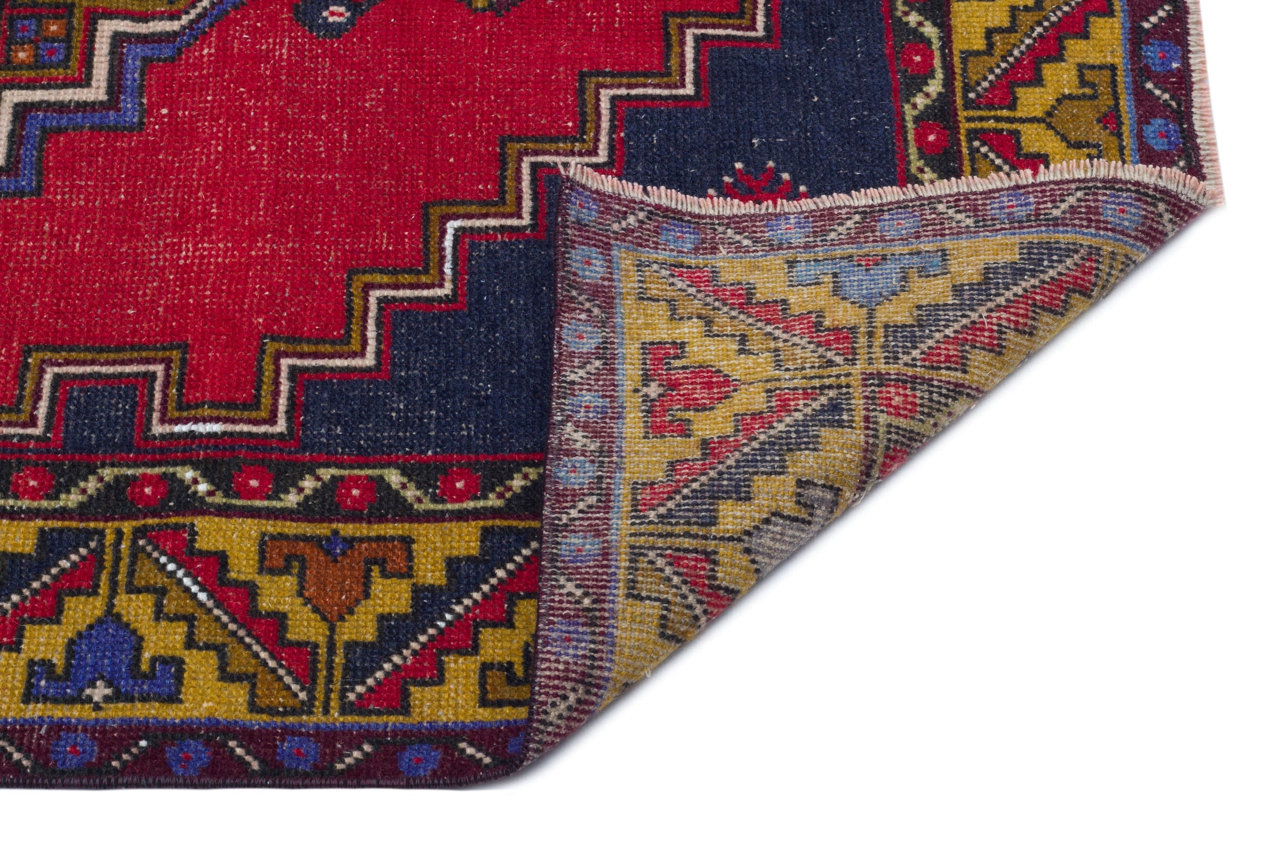 Kavala Red Classic Wool Handmade Area Rug 3'8" x 7'3"