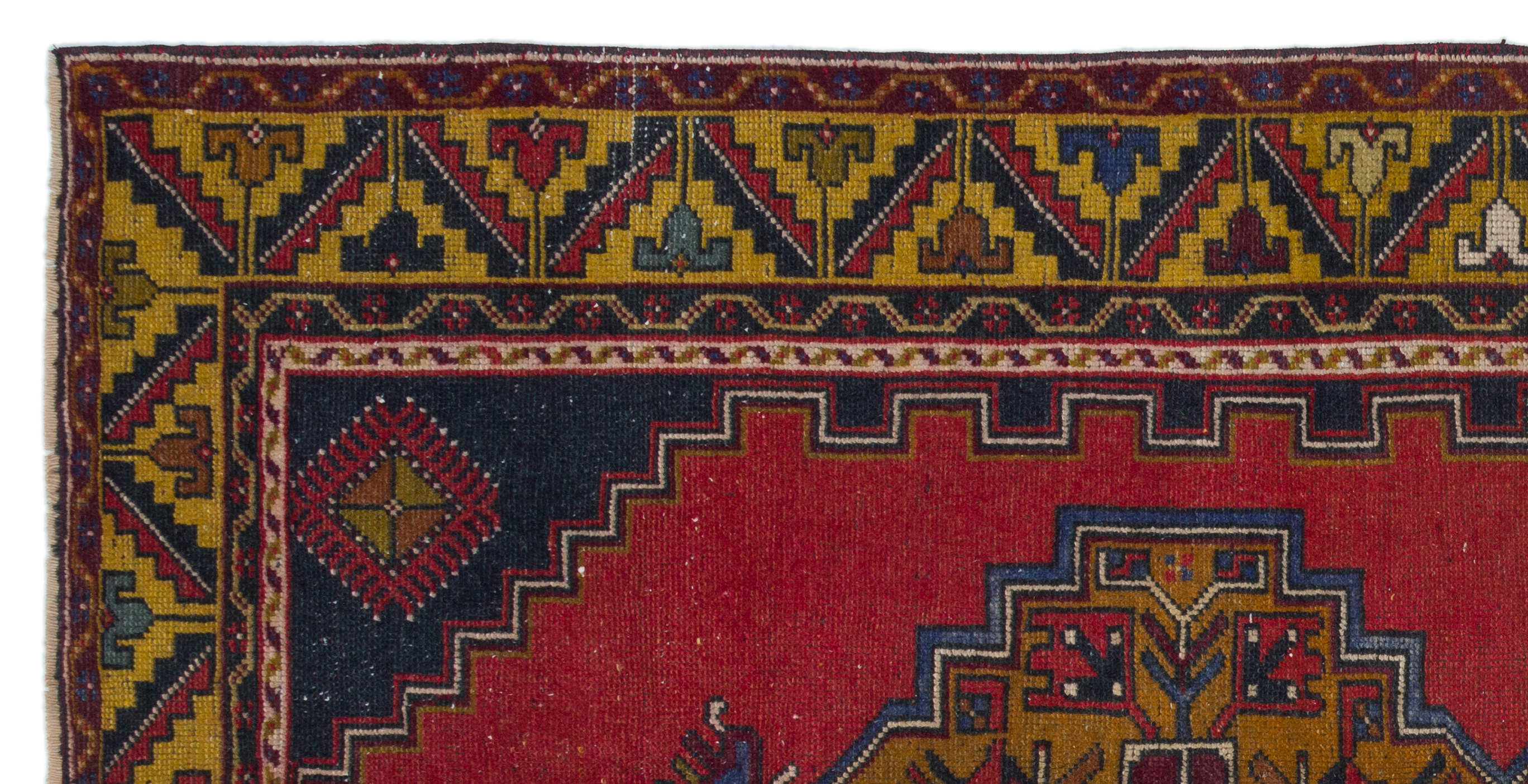 Kavala Red Classic Wool Handmade Area Rug 3'10" x 7'9"