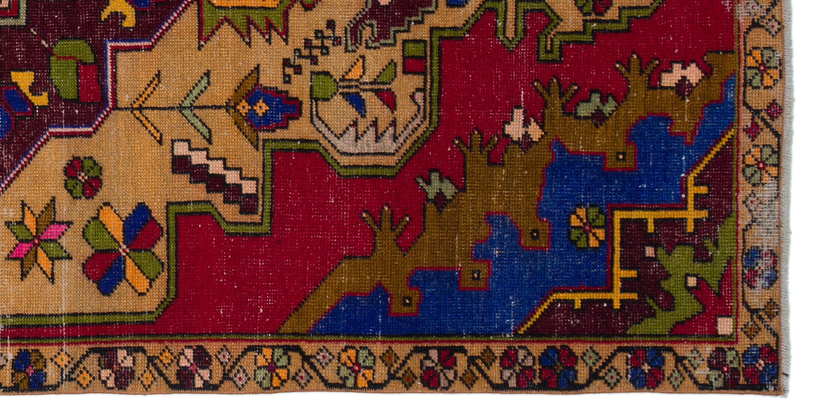 Kavala Red Classic Wool Handmade Area Rug 3'10" x 7'10"