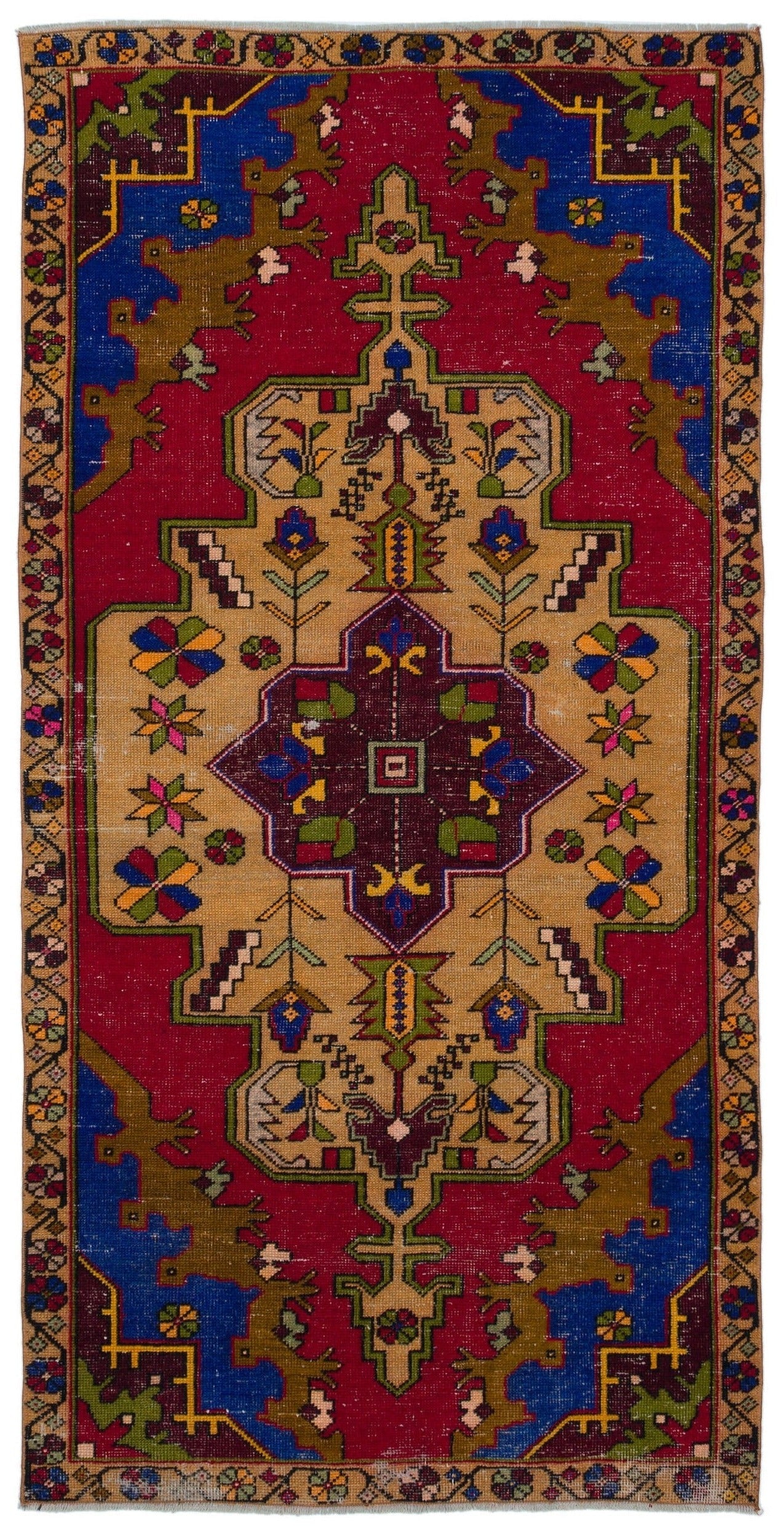 Kavala Red Classic Wool Handmade Area Rug 3'10" x 7'10"