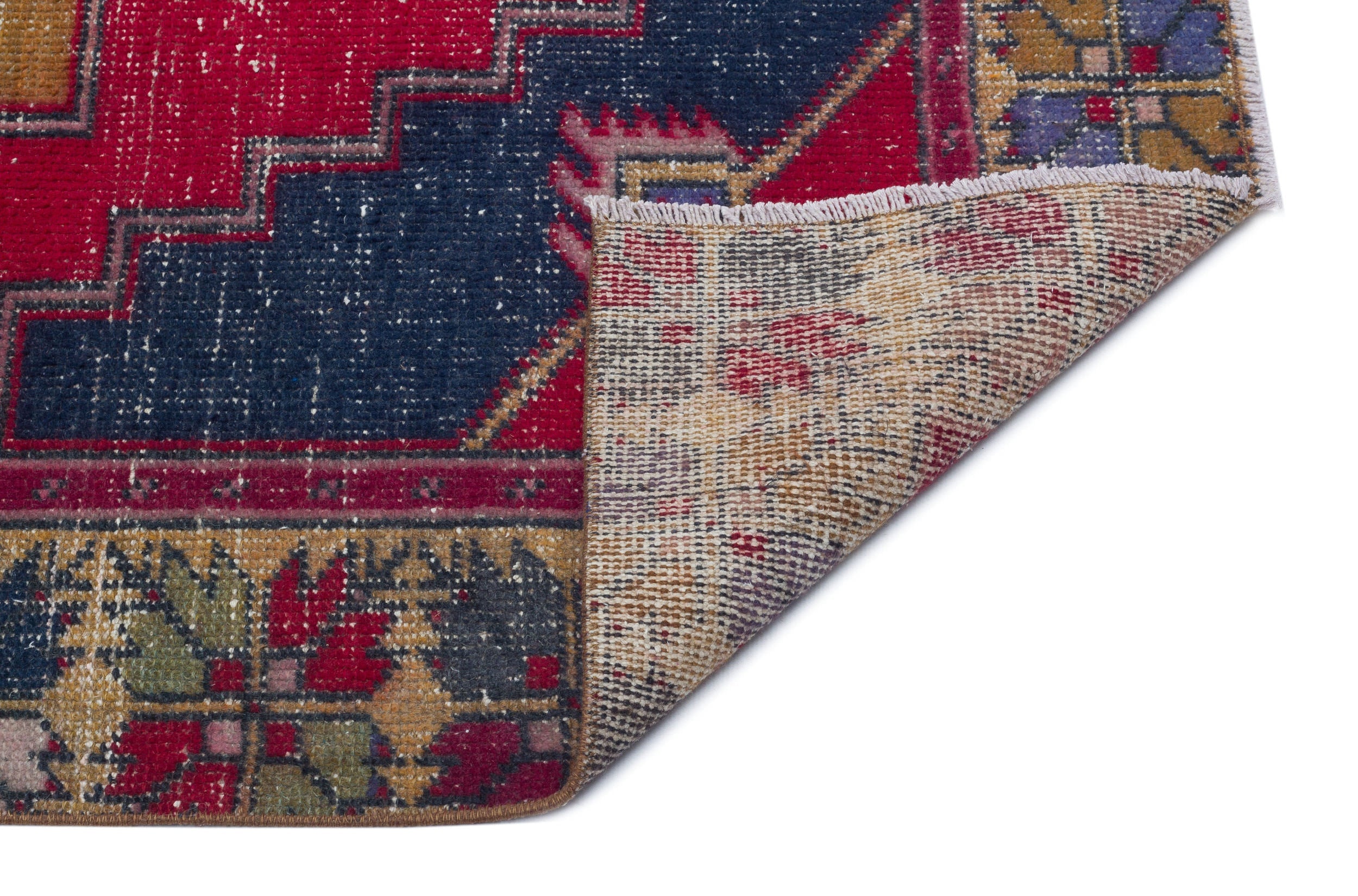 Kavala Red Classic Wool Handmade Area Rug 4'1" x 8'2"