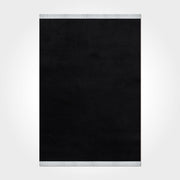 Chenille Area Rug – Black Flat Cotton Machine Made Rug with 20 mm Pile
