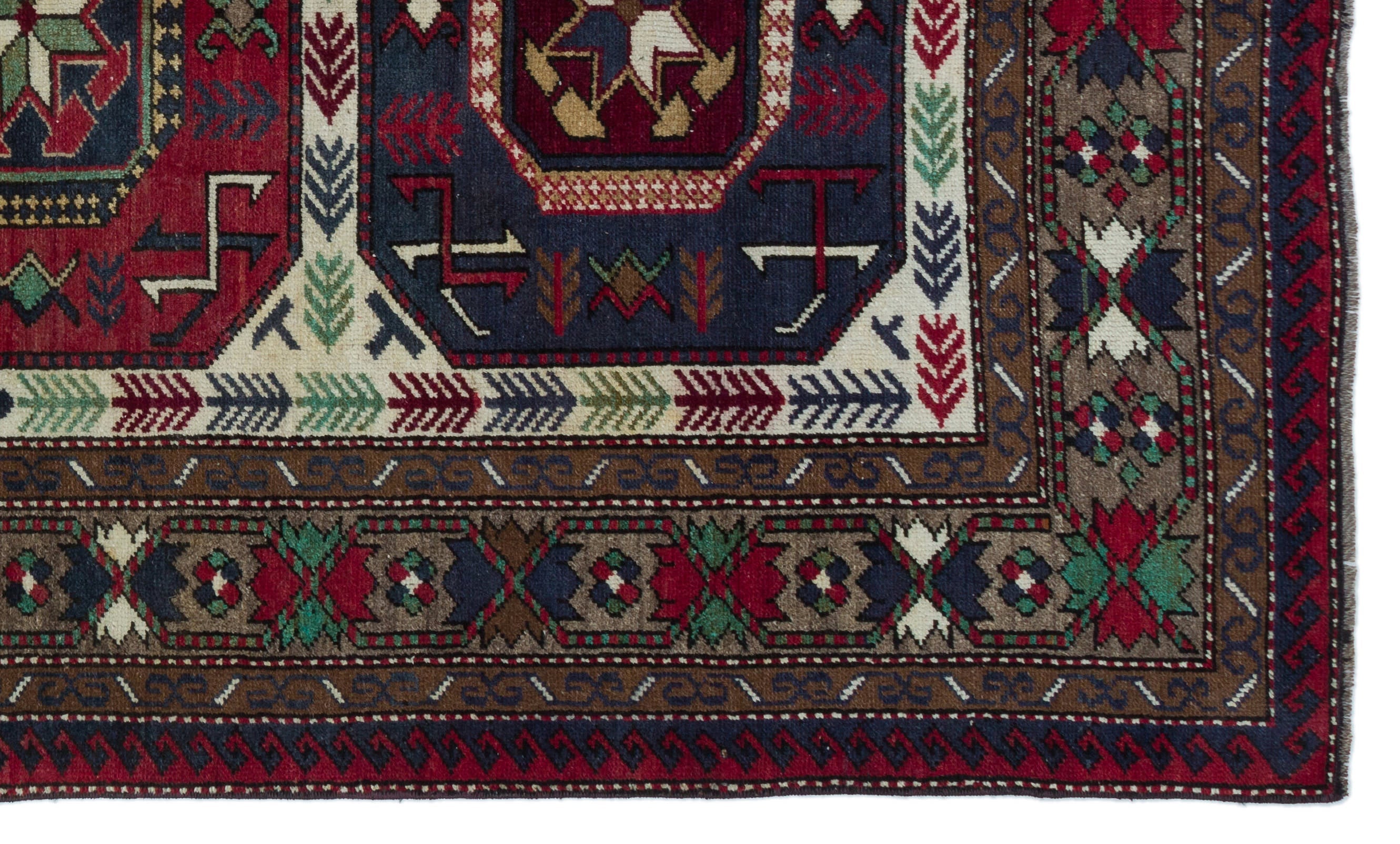 Kavala Burgundy Classic Wool Handmade Area Rug 4'6" x 7'7"