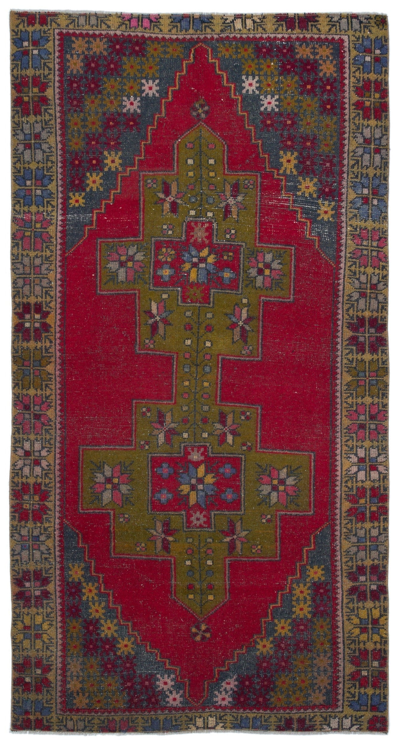 Kavala Red Classic Wool Handmade Area Rug 4'1" x 7'10"