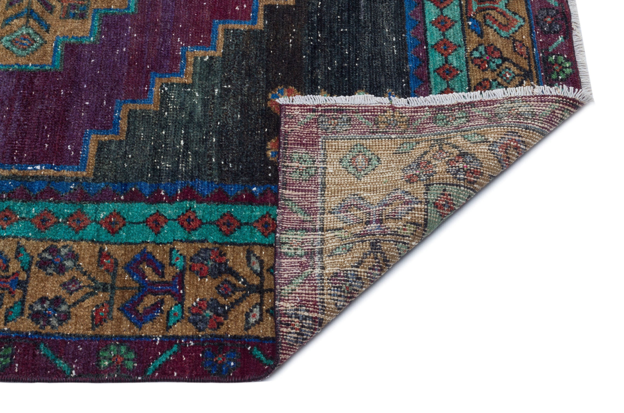 Kavala Purple Classic Wool Handmade Area Rug 4'4" x 8'2"