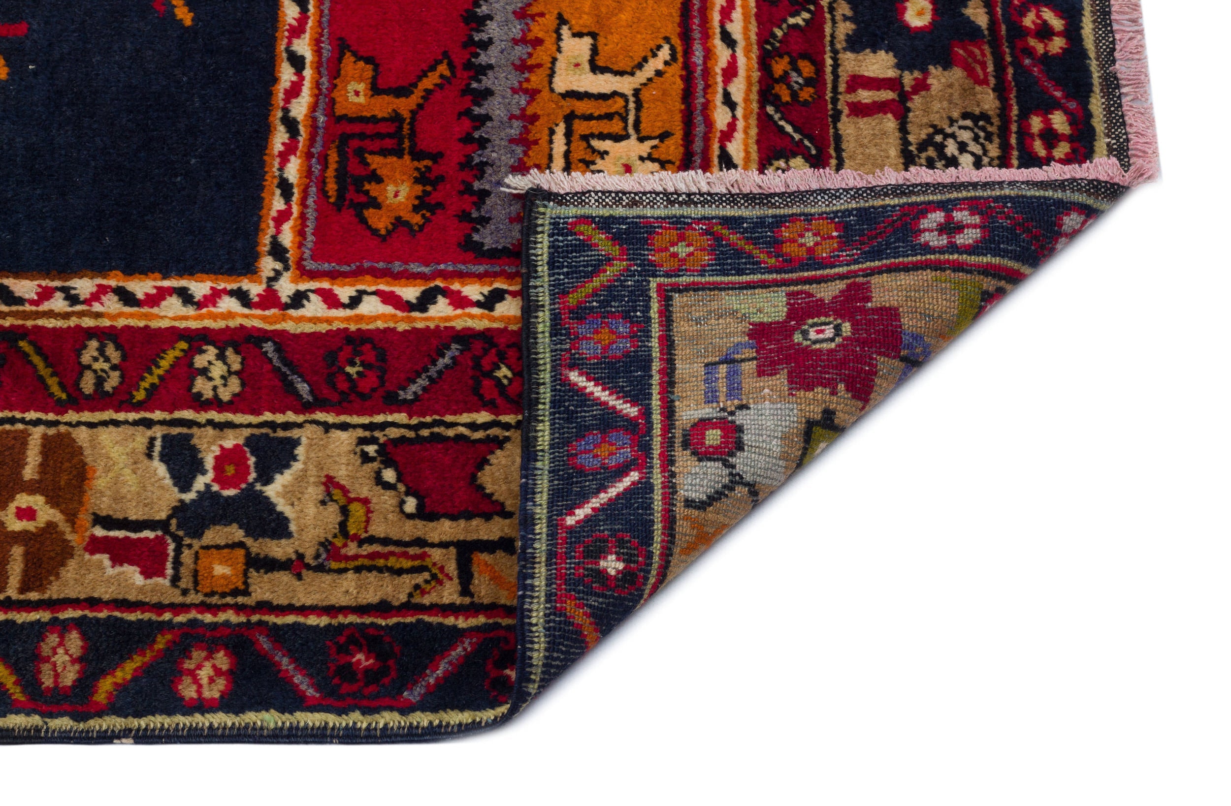 Kavala Red Classic Wool Handmade Area Rug 3'11" x 7'8"