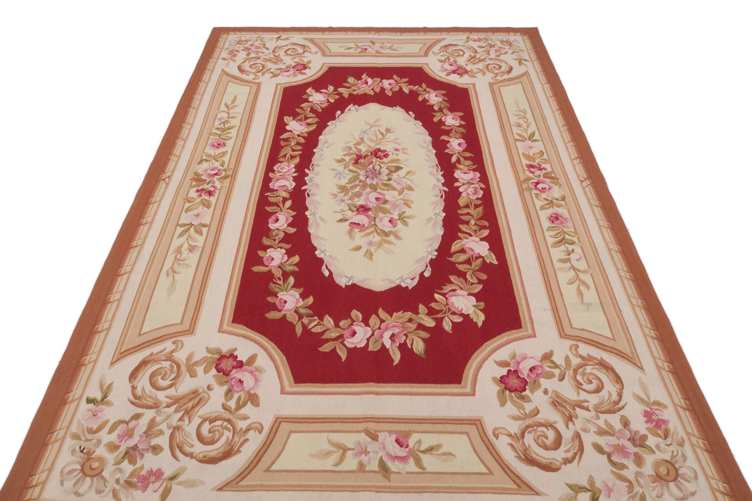 Kavala Red Classic Wool Handmade Area Rug 5'0" x 8'1"
