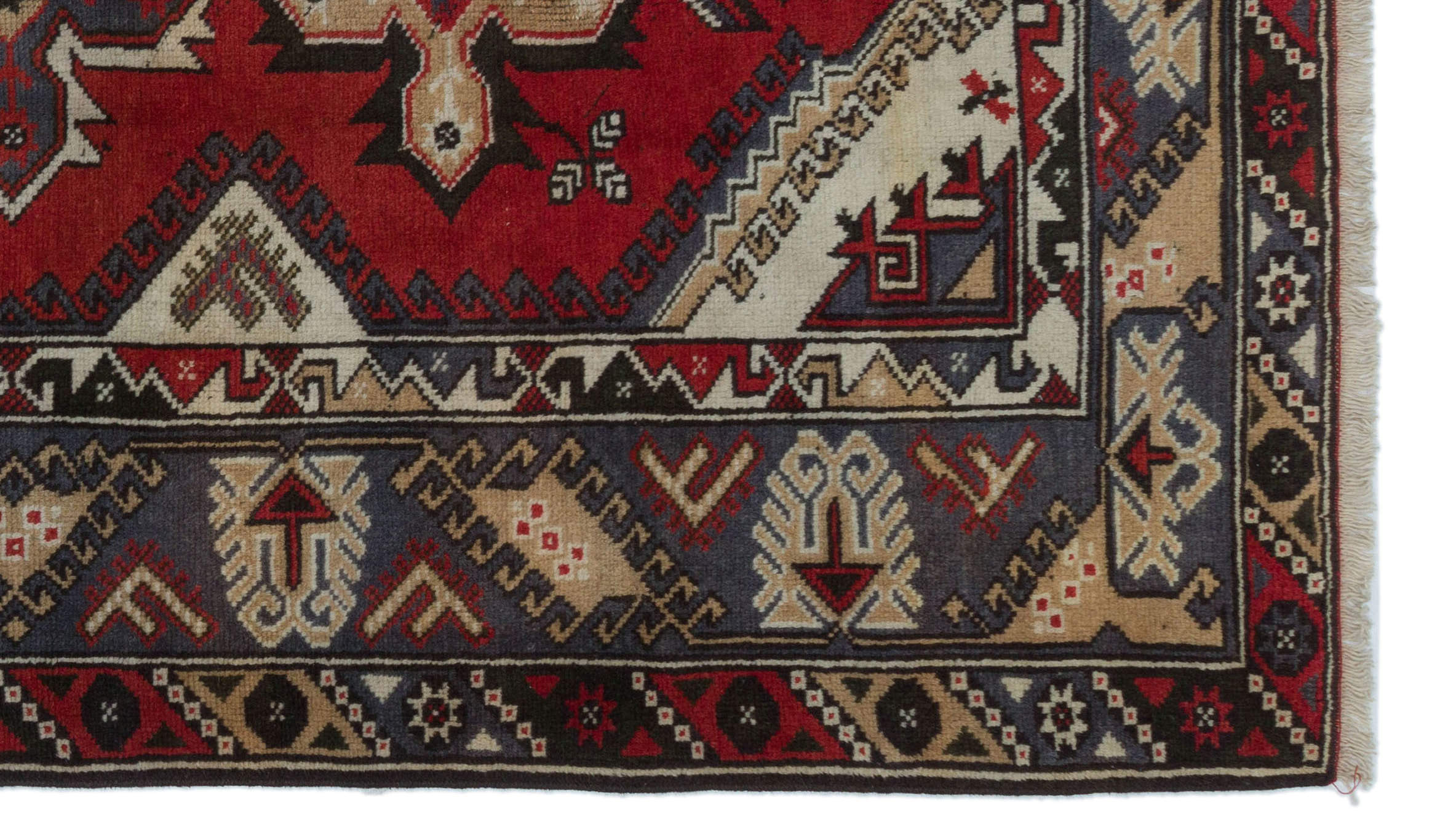 Kavala Red Classic Wool Handmade Area Rug 3'11" x 6'7"
