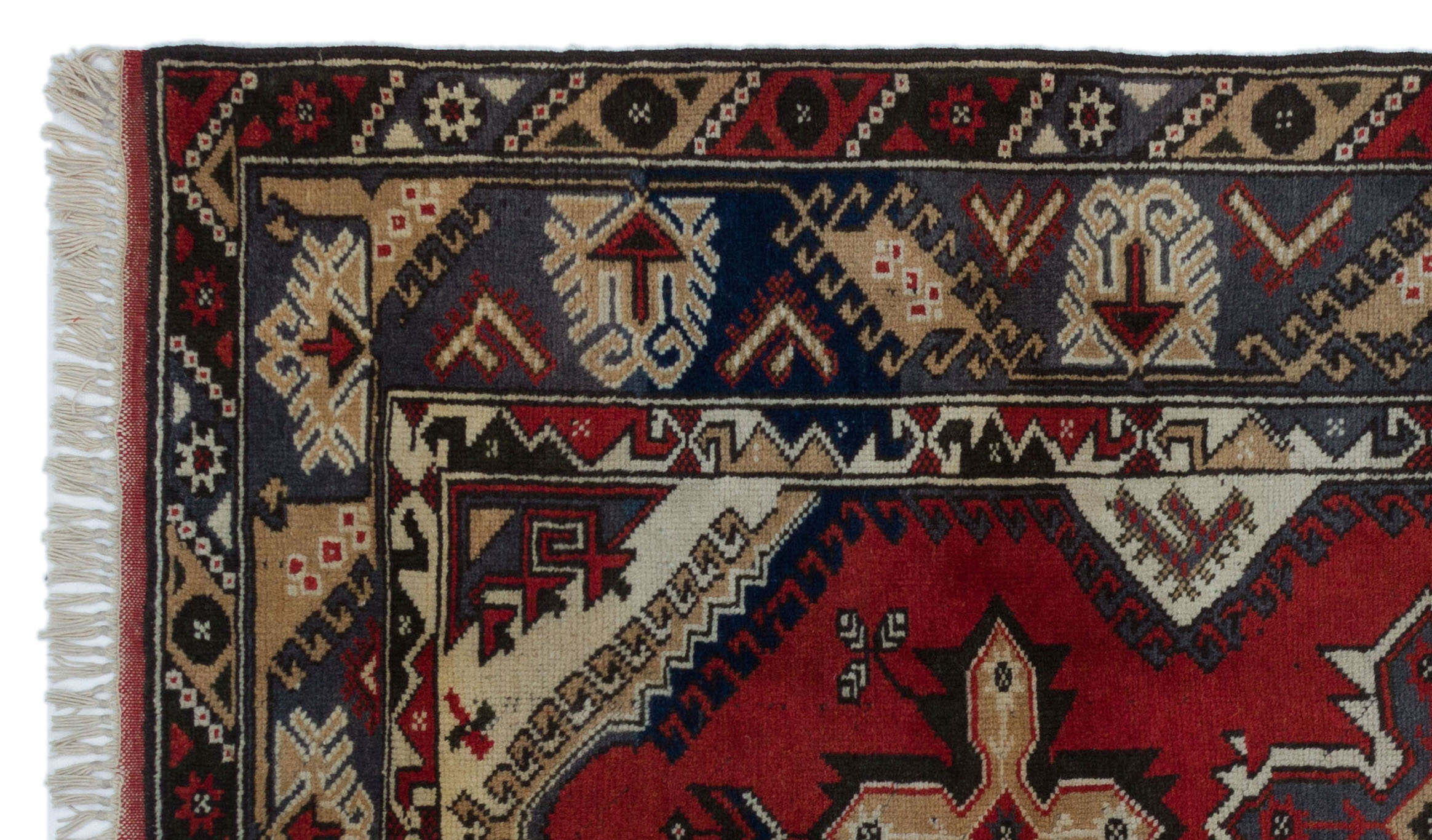 Kavala Red Classic Wool Handmade Area Rug 3'11" x 6'7"
