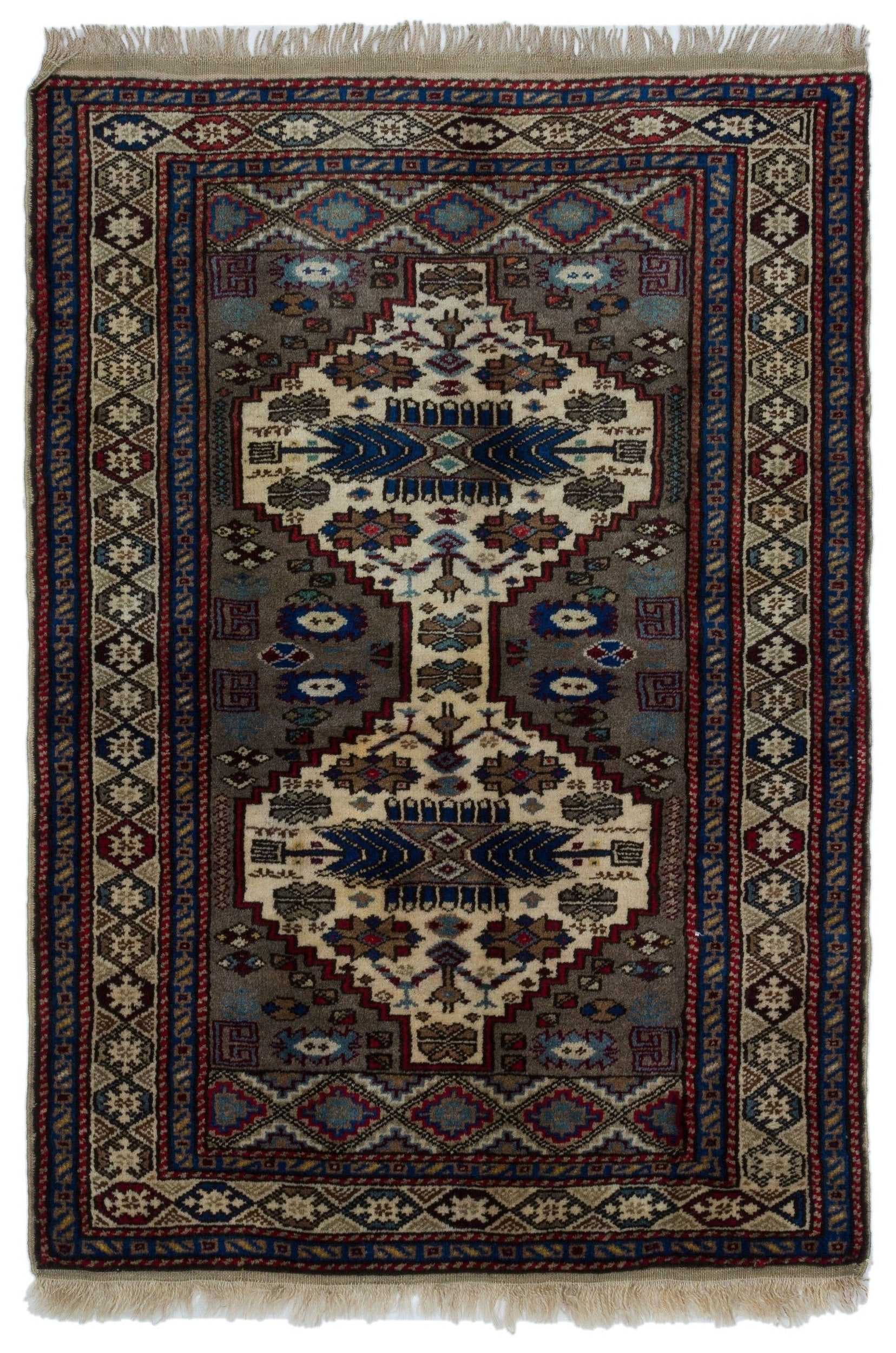 Kavala Brown Classic Wool Handmade Area Rug 3'4" x 4'9"