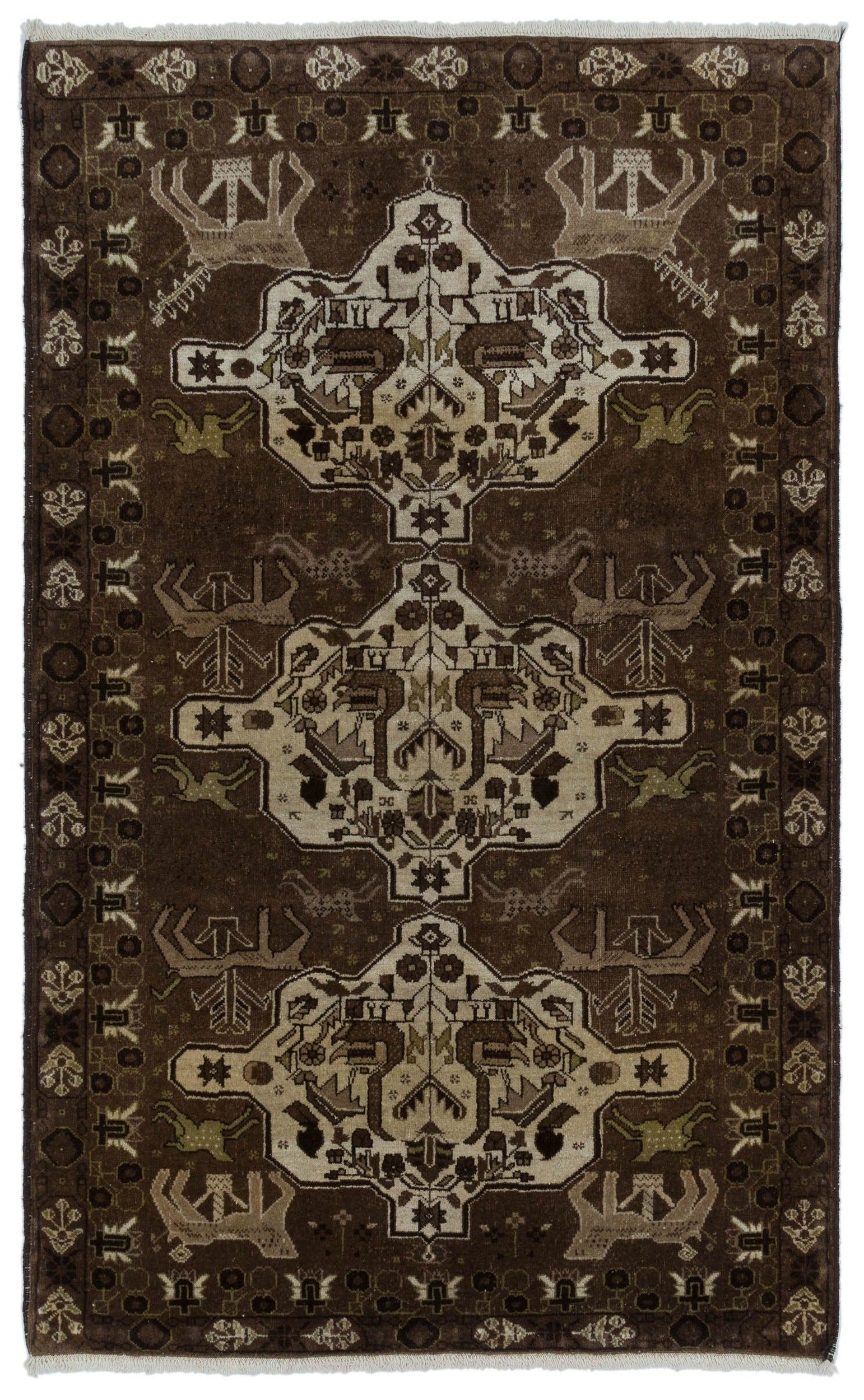 Kavala Red Classic Wool Handmade Area Rug 3'11" x 6'5"