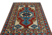 Kavala Red Classic Wool Handmade Area Rug 4'2" x 5'9"