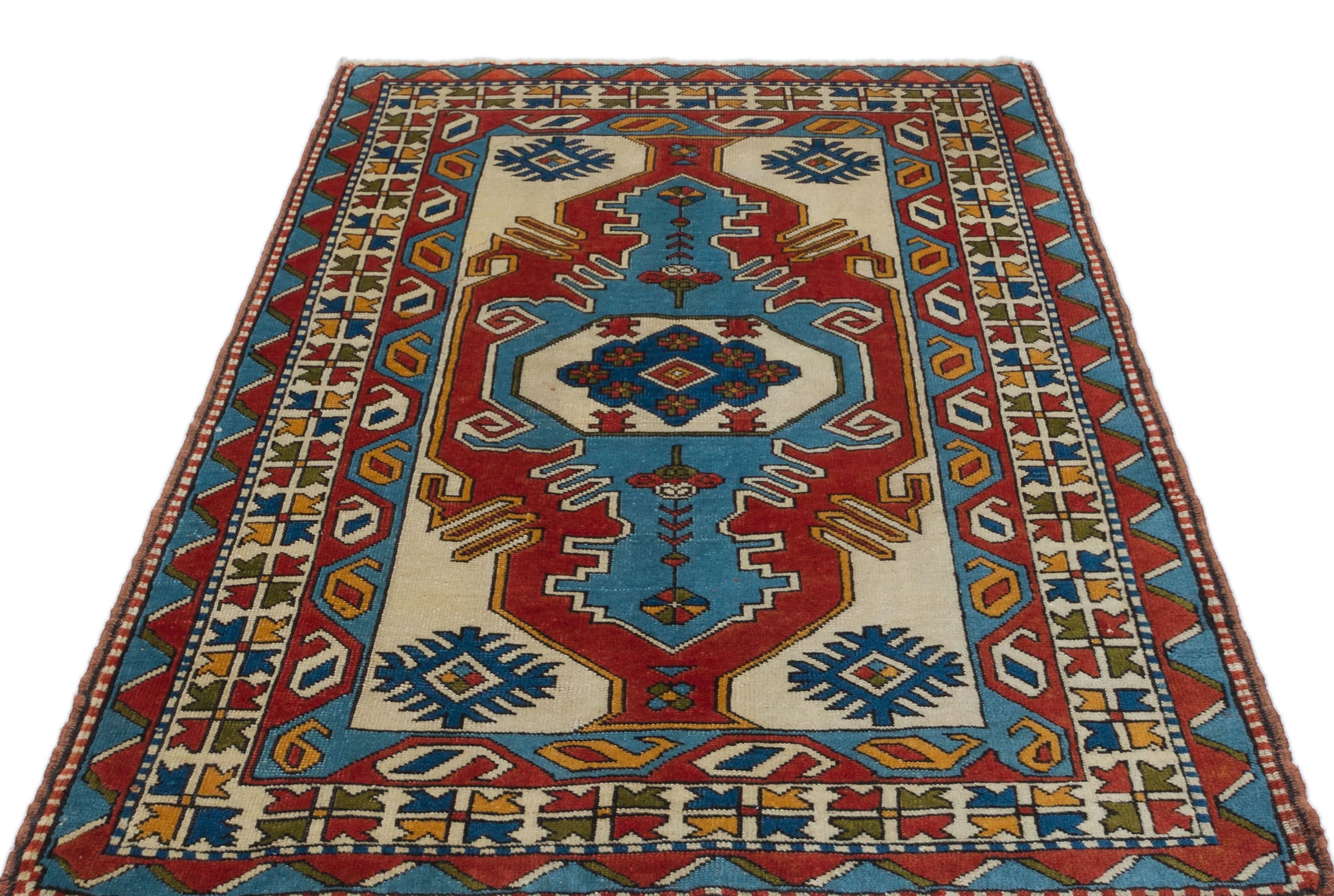 Kavala Red Classic Wool Handmade Area Rug 4'2" x 5'9"