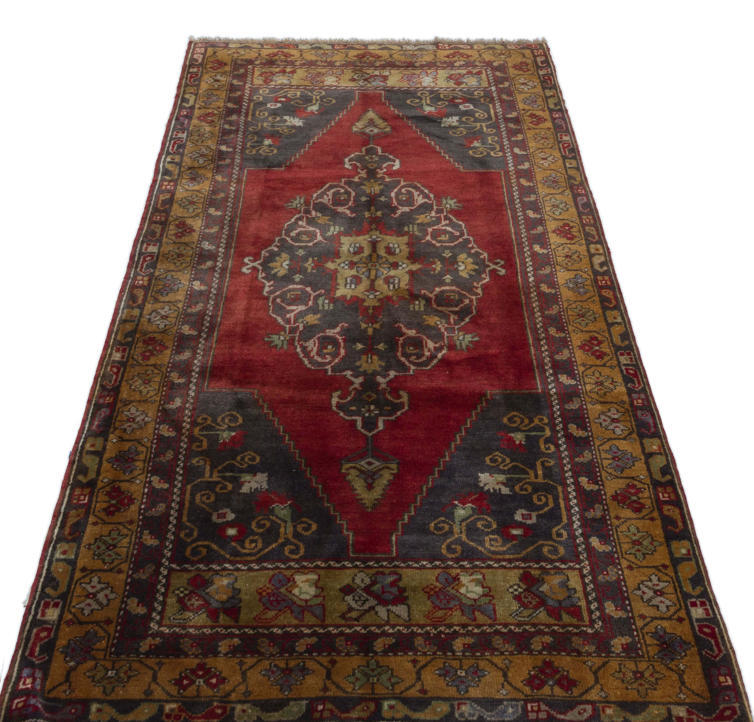 Kavala Red Classic Wool Handmade Area Rug 3'5" x 7'9"