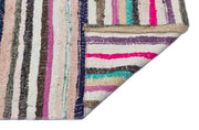Girit Beige Striped Wool Handmade Area Rug 5'6" x 12'3"