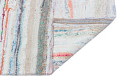 Girit Beige Striped Wool Handmade Area Rug 3'4" x 9'9"