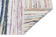 Girit Beige Striped Wool Handmade Area Rug 6'9" x 9'2"