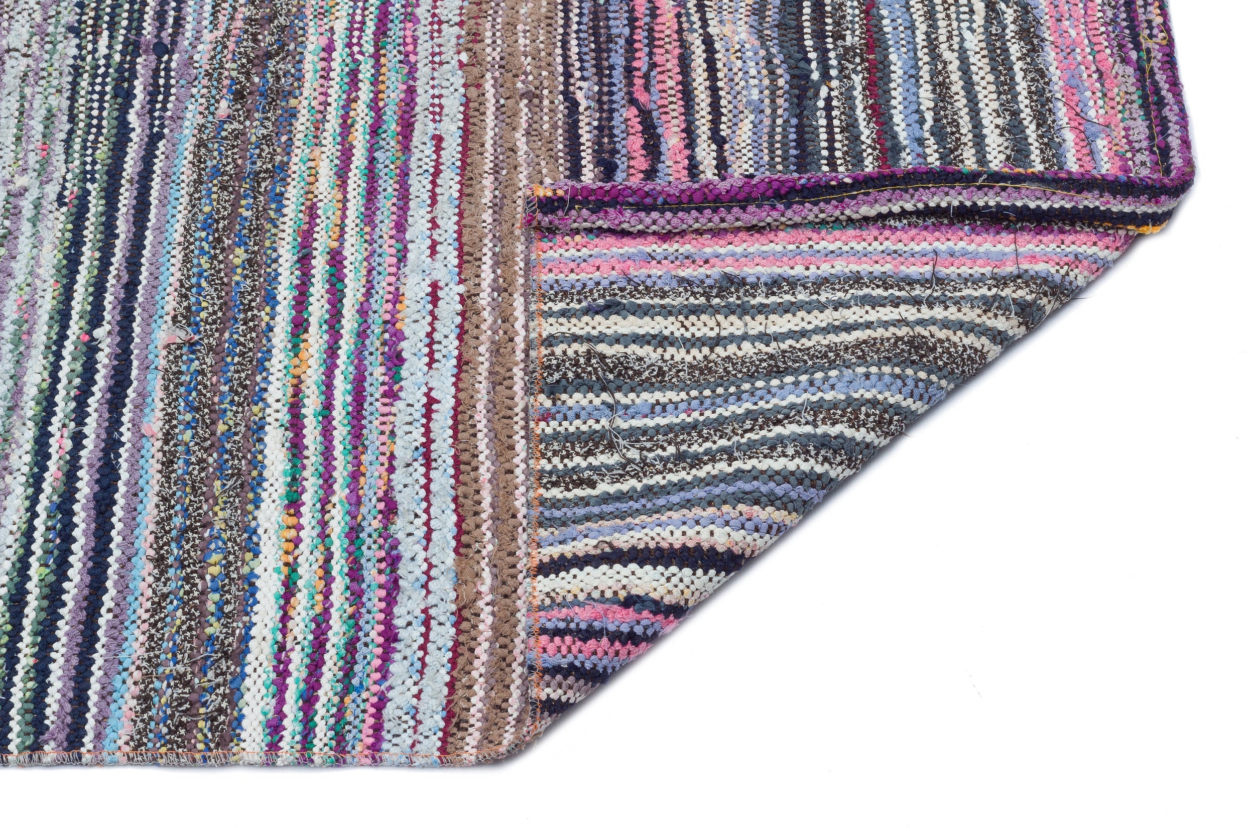 Girit Beige Striped Wool Handmade Area Rug 4'2" x 10'8"