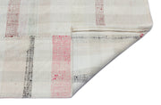 Girit Beige Striped Wool Handmade Area Rug 4'6" x 10'10"