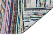 Girit 31685 Beige Striped Wool Handmade Area Rug 5'3" x 8'6"
