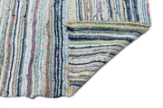 Girit Beige Striped Wool Handmade Area Rug 6'2" x 9'4"