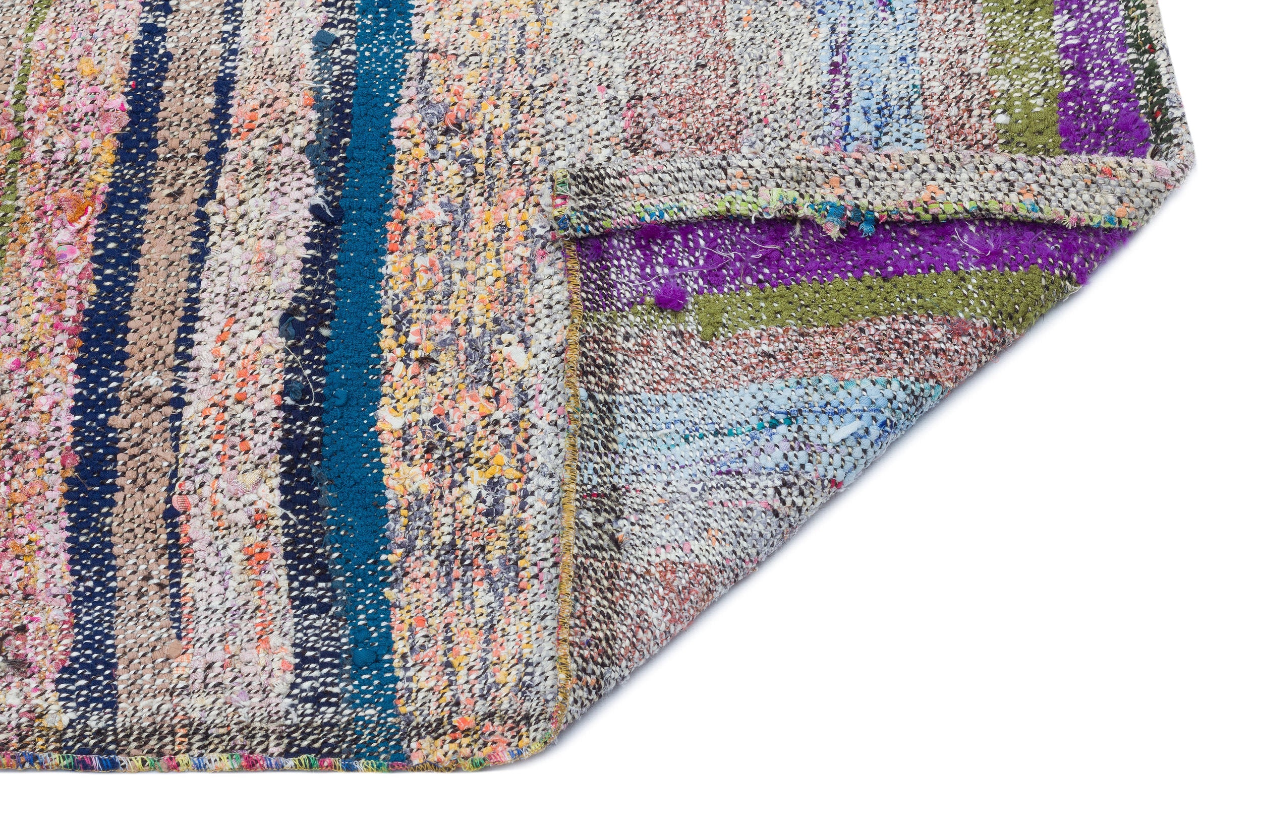 Girit Beige Striped Wool Handmade Area Rug 2'0" x 9'8"