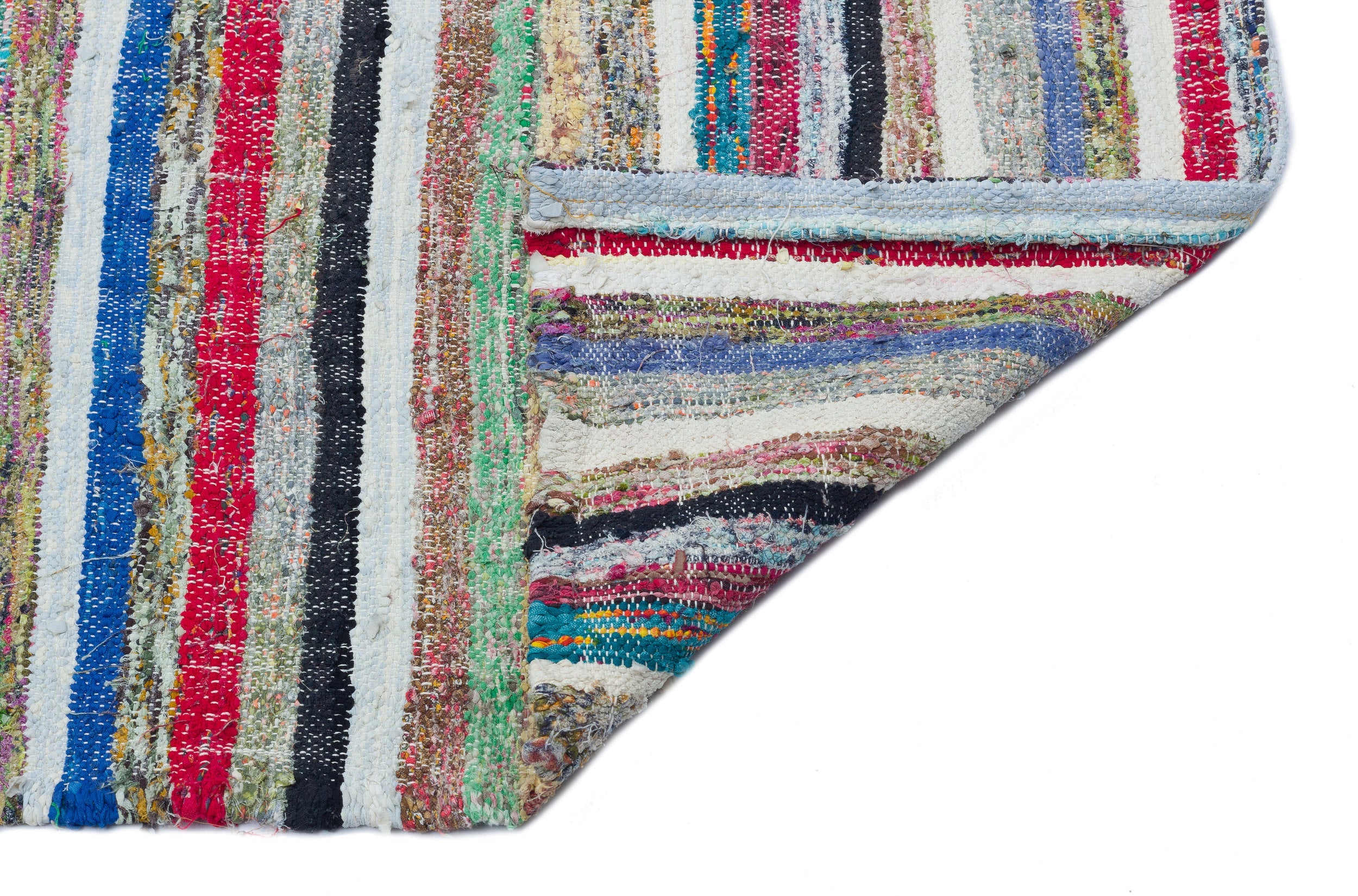 Girit Beige Striped Wool Handmade Area Rug 5'9" x 9'10"