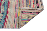 Girit Beige Striped Wool Handmade Area Rug 4'10" x 10'6"