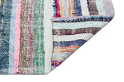 Girit Beige Striped Wool Handmade Area Rug 5'10" x 10'4"