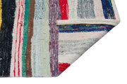 Girit Beige Striped Wool Handmade Area Rug 4'6" x 11'8"