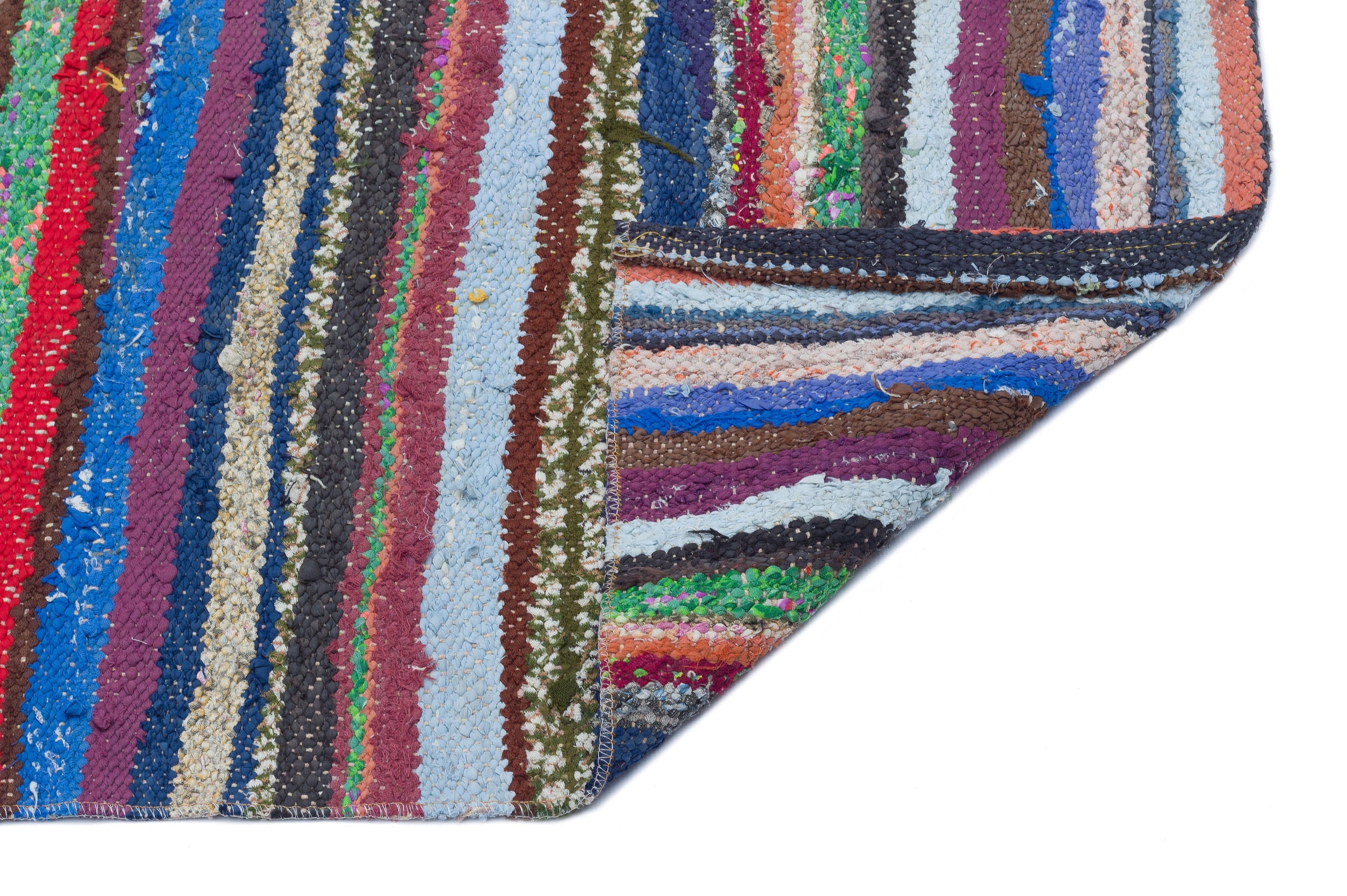 Girit Grey Striped Wool Handmade Area Rug 2'6" x 9'3"