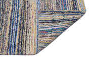 Girit Beige Striped Wool Handmade Area Rug 5'1" x 9'9"