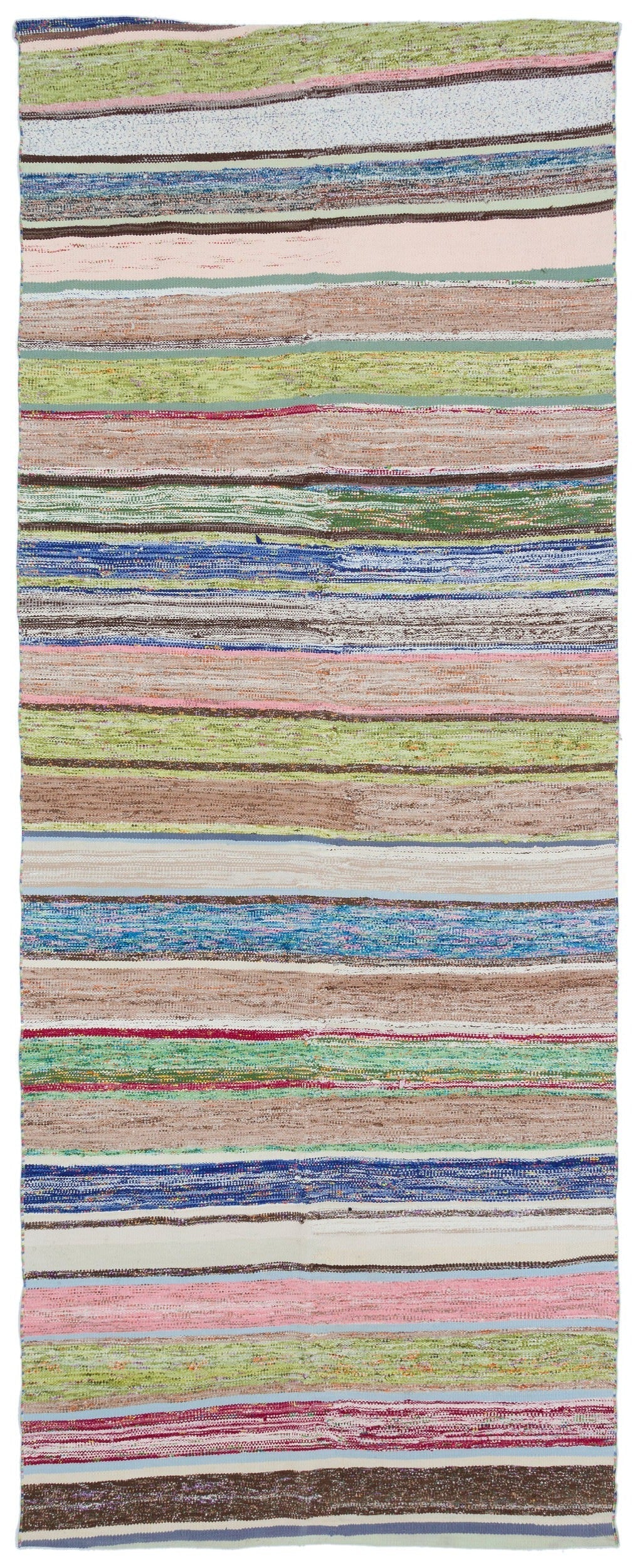 Girit 31737 Beige Striped Wool Handmade Area Rug 5'8" x 9'9"